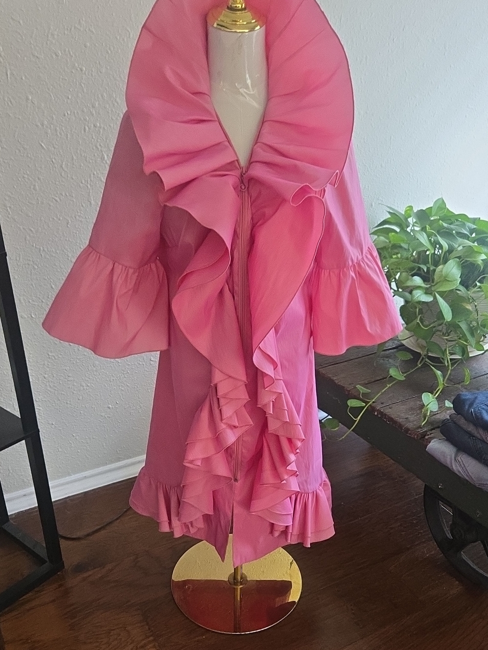 Samuel Dong Pink Ruffled Dress